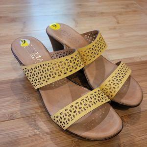 Italian Shoemakers yellow wedge sandals
